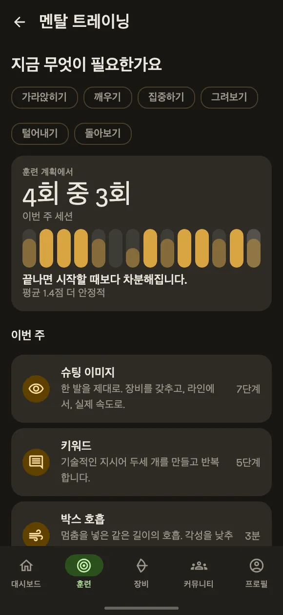 멘탈도 함께 훈련하세요
